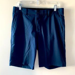 Nike Navy Blue Flat Front Polyester Dri-fit Shorts